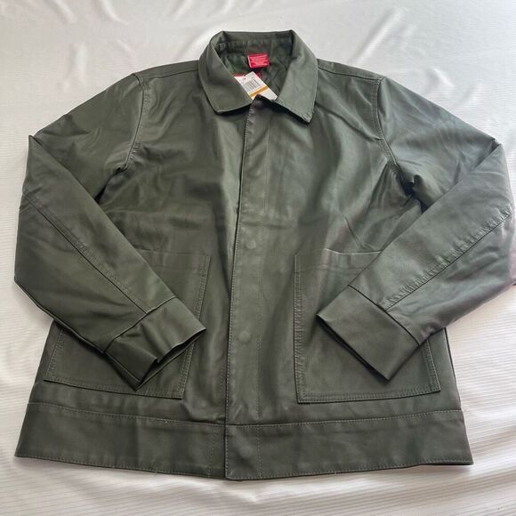 NWT Ring Of Fire Faux Leather Dark Green Jacket Size Small New - Picture 1 of 7